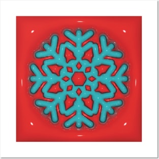 Blue plastic snowflake Posters and Art